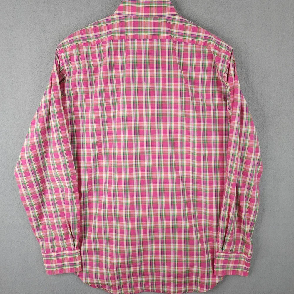 Polo Ralph Lauren Button Down Mens M Pink Plaid‎ Long Sleeve Preppy Classic